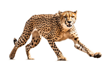 Cheetah Speeding Through Vast Plains -on transparent background