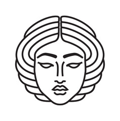 A woman with a coiffed hairstyle	
