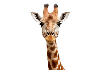 Elegant Giraffe with Extended Neck Isolated -on transparent background