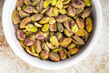 pistachios peeled without shell nut healthy eating cooking appetizer meal food snack on the table copy space food background rustic top view keto or paleo diet vegetarian vegan food