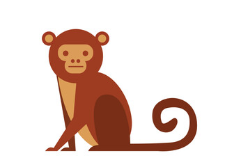 cartoon illustration of monkey isolated on white. vector