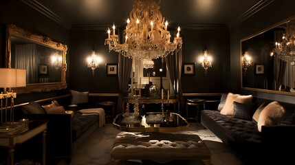 Sophisticated Evening in the Main Floor Glamour Haven - Created using Generative AI