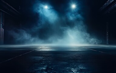 Dark street asphalt abstract dark blue background empty space