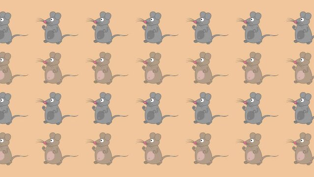 Gray and beige mouse animation scrolling on line with color and green background - animation