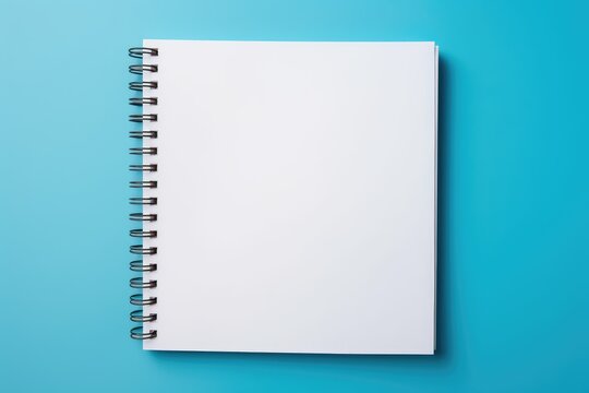 The Journey Begins: A Spiral Notebook Unfolding Its Pages on a Serene Blue Canvas