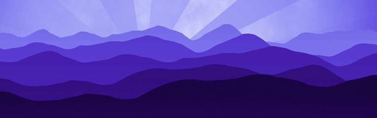 design mountains at sunrise time digital graphic background illustration