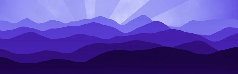 Fotobehang design mountains at sunrise time digital graphic background illustration © Dancing Man