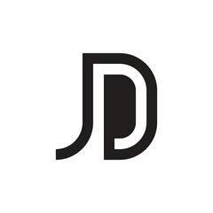 JD DJ J D monogram letter initial logo design
