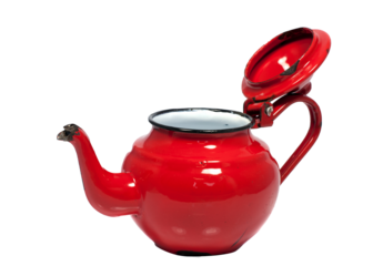 old metal red tea pot png file