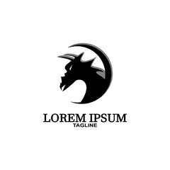 Dragon vector icon illustration design logo template. Dragon Head vector illustration.