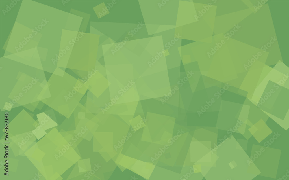 Poster abstract green background of random squares of different sizes and transparency. conceptual technolo