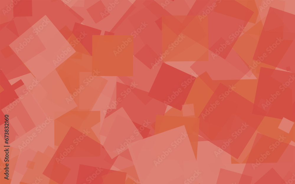 Poster abstract red background of random squares of different sizes and transparency. conceptual technologi