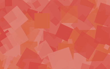 Abstract red background of random squares of different sizes and transparency. Conceptual technologies. Space for your text. 3D vector illustration.