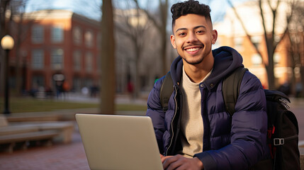 Obraz premium Enchanted World of Higher Education: A Journey for A Latinx Descent Student Through the Realms of Online Learning, Home Learning, and Hybrid Studying