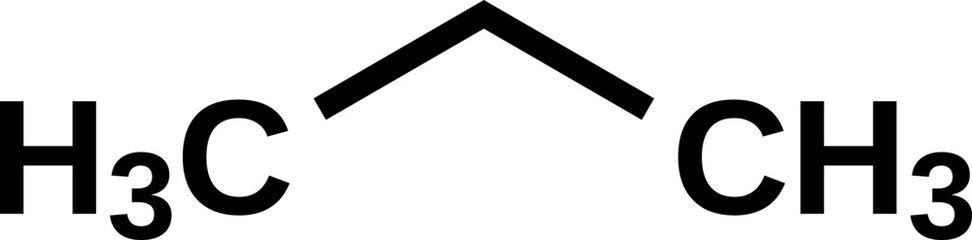 Propane C3H8 structural formula, vector illustration 