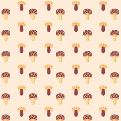 Seamless pattern texture with mushroom