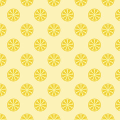Seamless pattern with lemon slices
