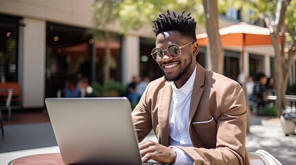 Obraz premium Enchanted World of Higher Education: A Journey for An Afro American Student Through the Realms of Online Learning, Home Learning, and Hybrid Studying