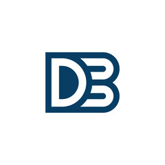 DB BD D B monogram letter initial logo design