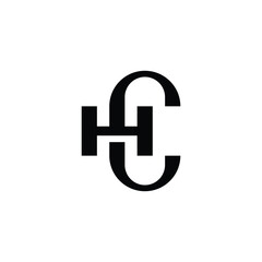 HC or CH H C monogram letter initial black logo design