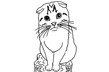 Animal - Pet - Adorable cat illustration