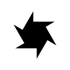 vector six sided star in black on white background