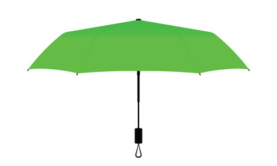Green compact small umbrella rain template on white background, vector file. - obrazy, fototapety, plakaty
