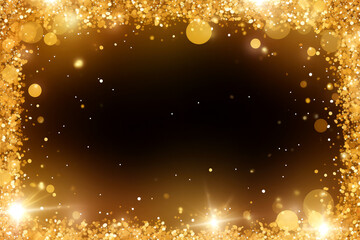 Obraz premium gold frame for banner on background