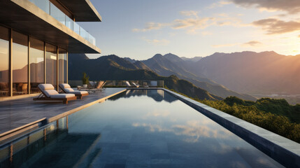 Fototapeta premium Luxury swimming pool near beach front