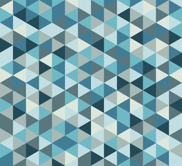 Abstract geometric blue, gray and white triangle square pattern, vector illustration