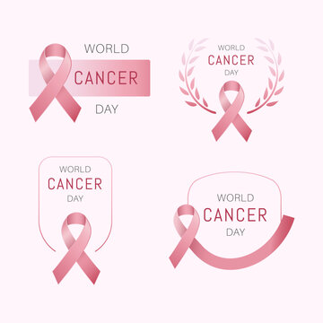 World Cancer day logo vector collection