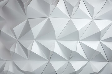 White 3D surface with tetrahedrons. High-tech, light 3D texture. Generative AI