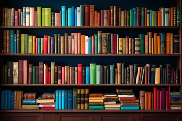 a shelf full of vibrant books. Generative AI