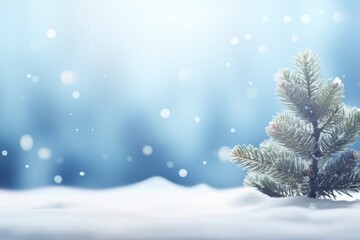 Freezing snowing forest winter background. Winter seasonal concept.