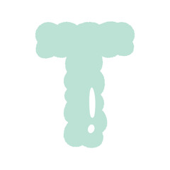 Alphabet Cloud Bubble Cute Typography pastel colorful Trendy Retro Y2k childish for birthday nursery baby shower 