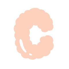 Alphabet Cloud Bubble Cute Typography pastel colorful Trendy Retro Y2k childish for birthday nursery baby shower 