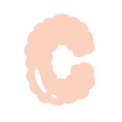 Alphabet Cloud Bubble Cute Typography pastel colorful Trendy Retro Y2k childish for birthday nursery baby shower 