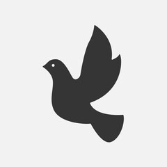 Dove bird icon. Pigeon sulhouette. Vector isolated