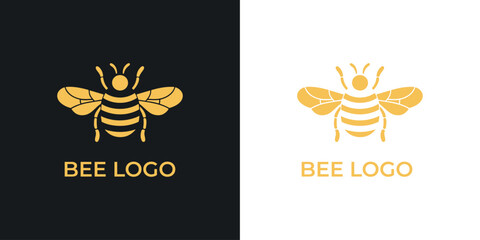 Vector honey bee logo creative vector icon symbol Organic and eco honey labels and tags with bees isolated
