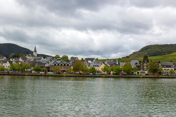 Fototapeta na wymiar Ellenz-Poltersdorf at Moselle river, Germany