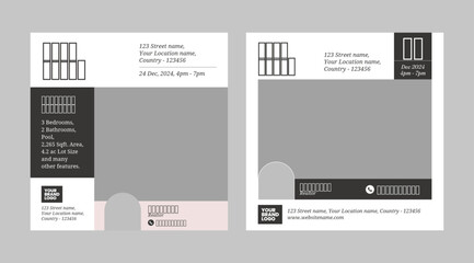 Real Estate Social Media Template, Open House Social Media Template, Real Estate Services