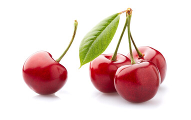 Cherries isolated on white background