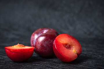Fototapeta na wymiar Fresh ripe plums