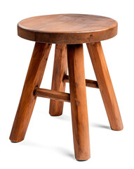 wooden stool with a round seat and four legs