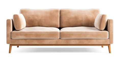 brown sofa, shadow, transparent background