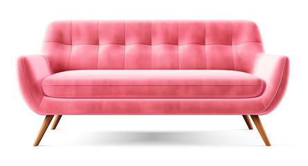 Pink sofa, shadow, transparent background
