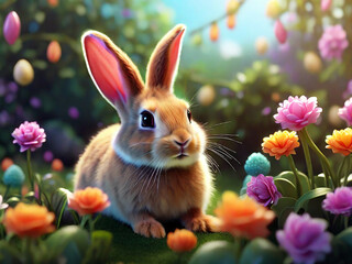 Fototapeta premium Easter Egg Background. Generative AI