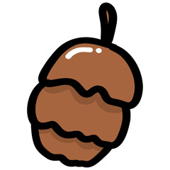 Cute Walnut, Hand Drawn Christmas Element