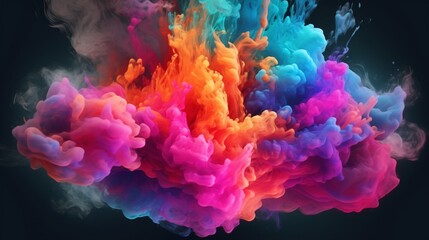 Fototapeta na wymiar abstract cloudy purpose with neon colors.Generative AI