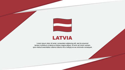 Latvia Flag Abstract Background Design Template. Latvia Independence Day Banner Cartoon Vector Illustration. Latvia
